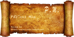 Pécsi Mia névjegykártya